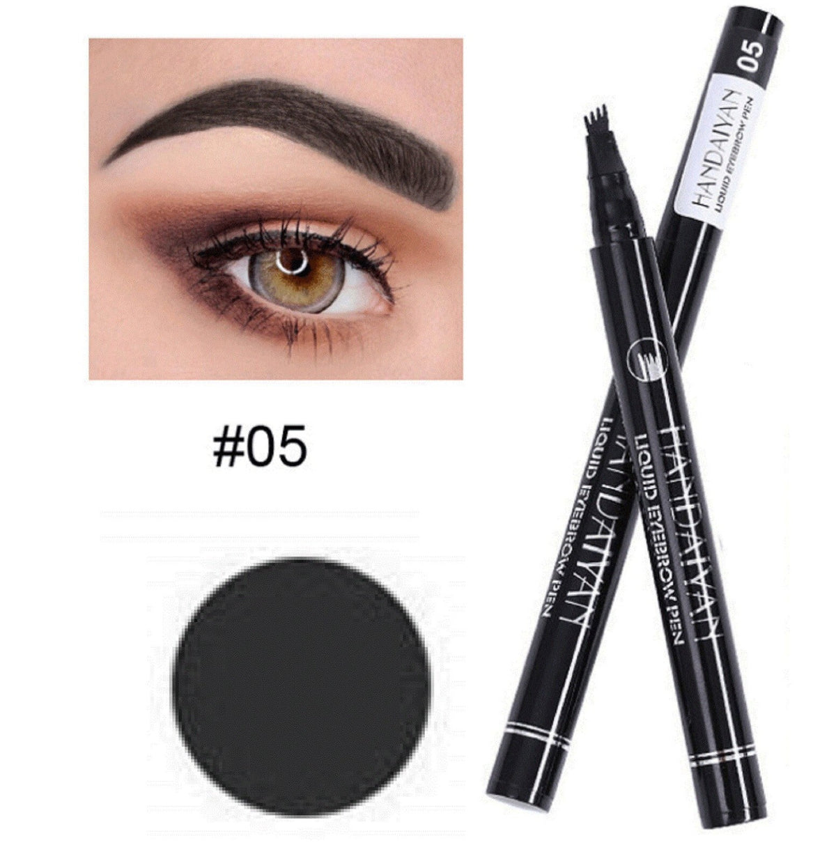 New 3D Eyebrow Tattoo Fork Pen Pencil Microblading 4Tip Brow Enhancer Waterproof