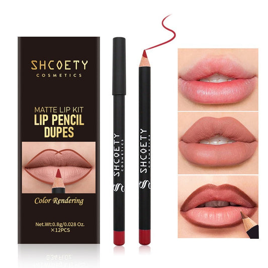 12PCS Lip Liner Set, Highly-Pigmens