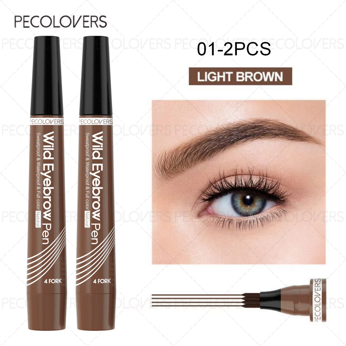 6 Colors 1Pc Eyebrow Pen Waterproof 4 Split Tip Eyebrows Pen Eyebrow Tattoo Pen Waterproof Liquid Black Eyebrow Makeup Pencil