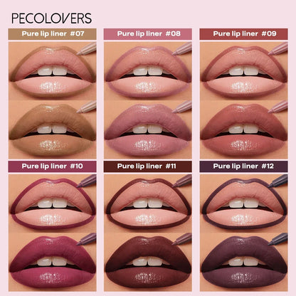 12 Color Lip Enriching Lipliner Lip Moisturizing Three-Dimensional Fitting Light Thin Silky and Clear Lip Liner