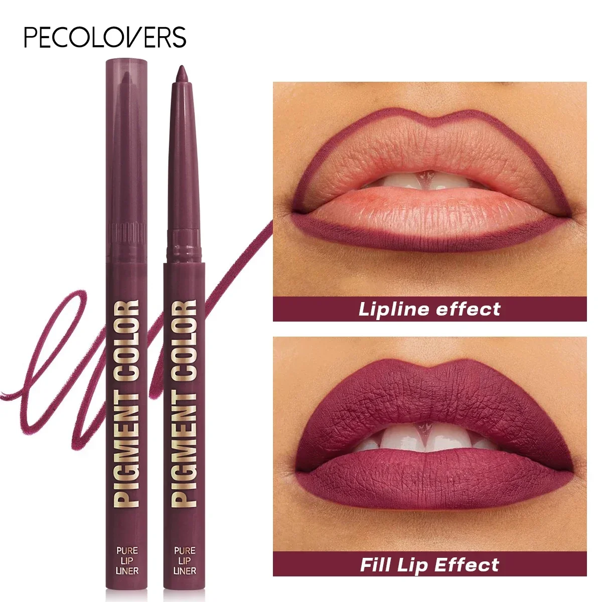 12 Color Lip Enriching Lipliner Lip Moisturizing Three-Dimensional Fitting Light Thin Silky and Clear Lip Liner
