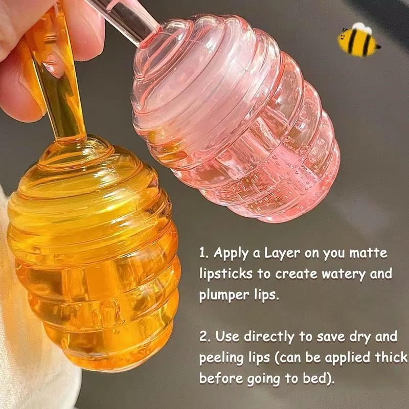 Lovely Honey Pot Lip Oil Lip Gloss Lip Balm Hydrating Lip Balm for Lip Care Moisturizing Clear Lip Oil Liquid Lipstick