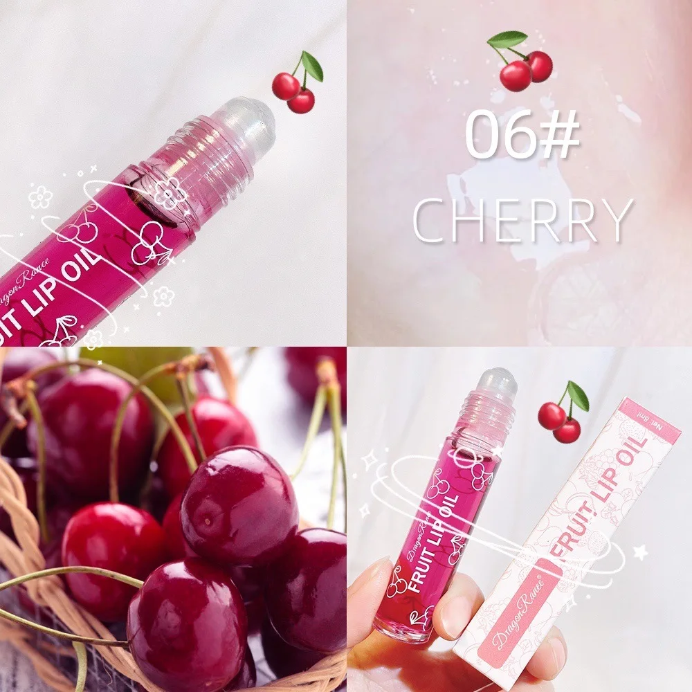 Roll-On Lip Oil Moisturizing Lip Balm Liquid Nourishing Lip Oil Colorless Transparent Fruit Lip Oil New Valentine'S Day Gift Lip Balm