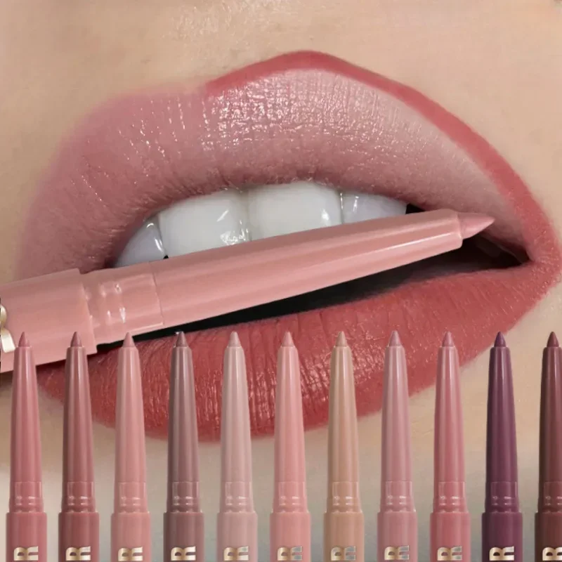 12 Color Lip Enriching Lipliner Lip Moisturizing Three-Dimensional Fitting Light Thin Silky and Clear Lip Liner