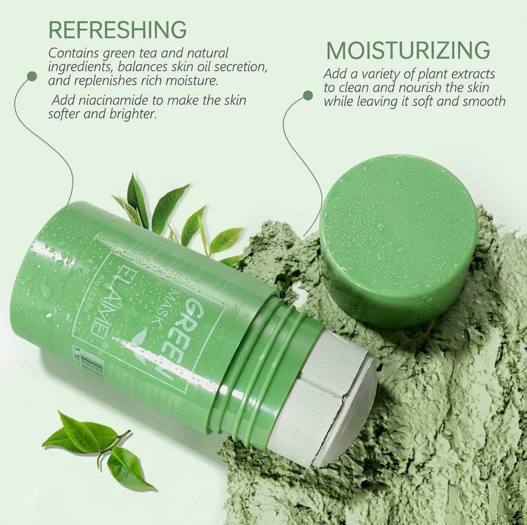 Green Tea Purifying Clay Stick Mask for Blackhead Remover Deep Clean Pore