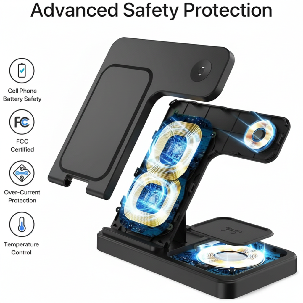 3 in 1 wireless charging Station Fast Wireless Charger Stand