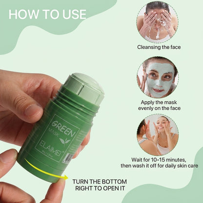 Green Tea Purifying Clay Stick Mask for Blackhead Remover Deep Clean Pore