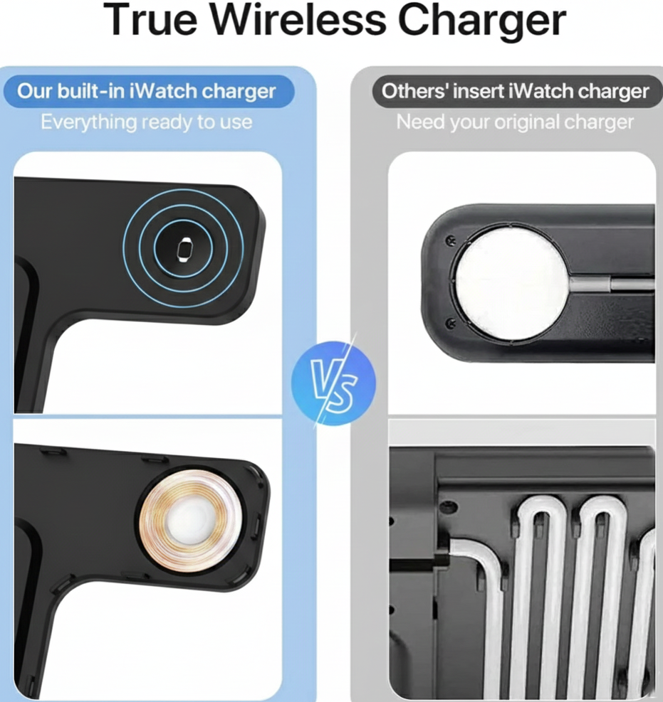 3 in 1 wireless charging Station Fast Wireless Charger Stand