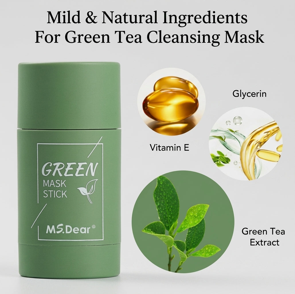 Green Tea Purifying Clay Stick Mask for Blackhead Remover Deep Clean Pore