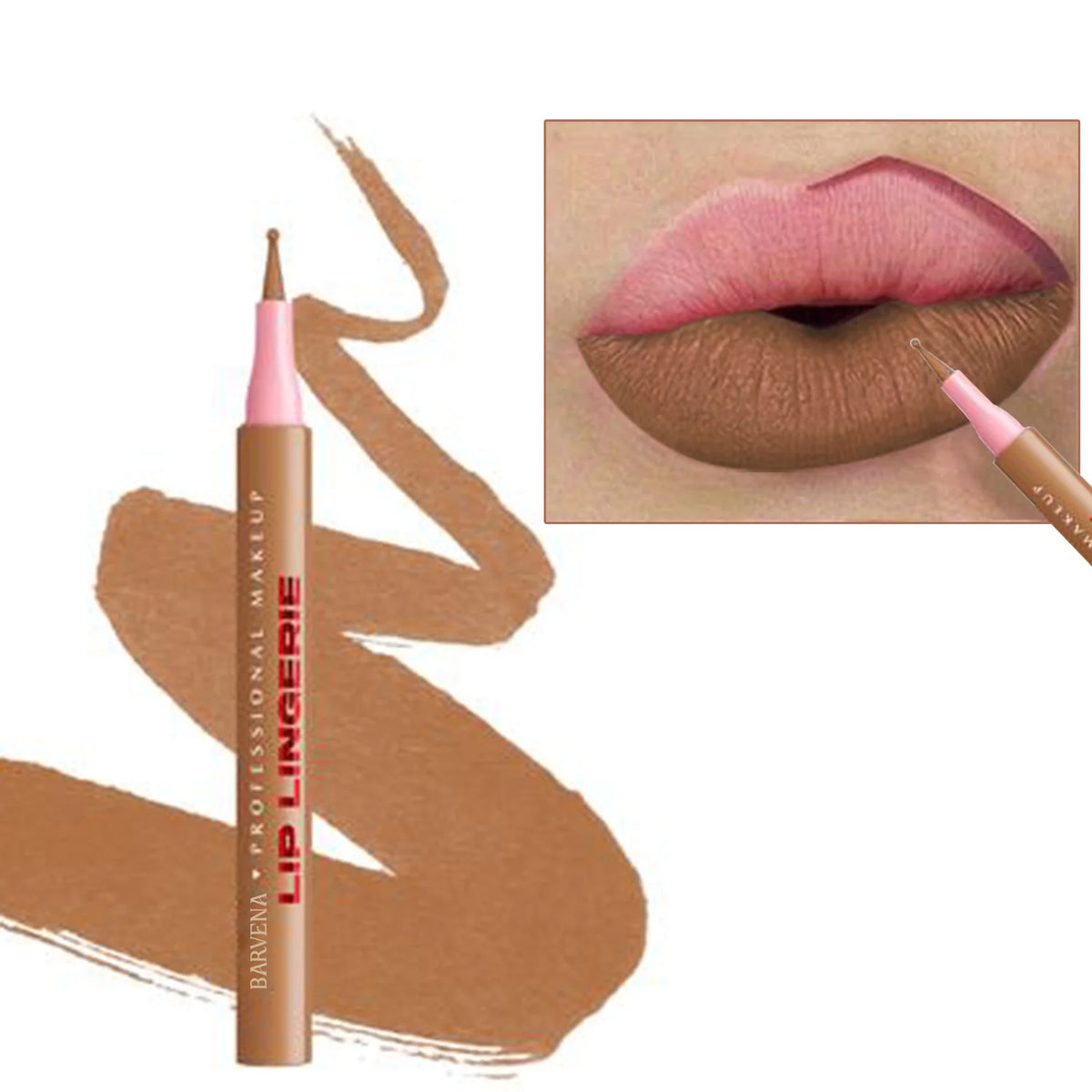 Matte Lip Liner Pencil Waterproof Smooth Application Smudge-Proof Moisturising Highly Pigmented 6 Colors Lip Contouring Makeup
