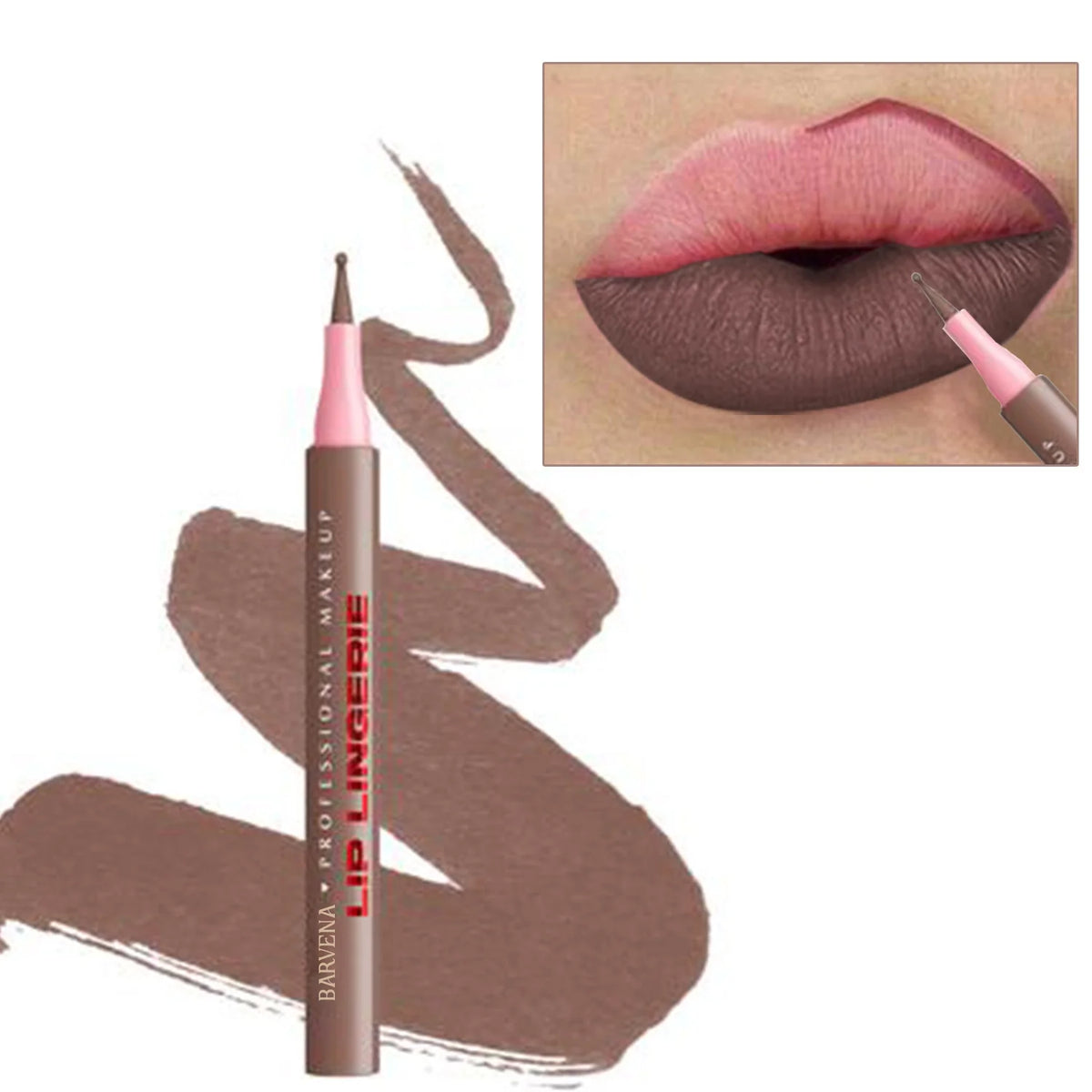 Matte Lip Liner Pencil Waterproof Smooth Application Smudge-Proof Moisturising Highly Pigmented 6 Colors Lip Contouring Makeup
