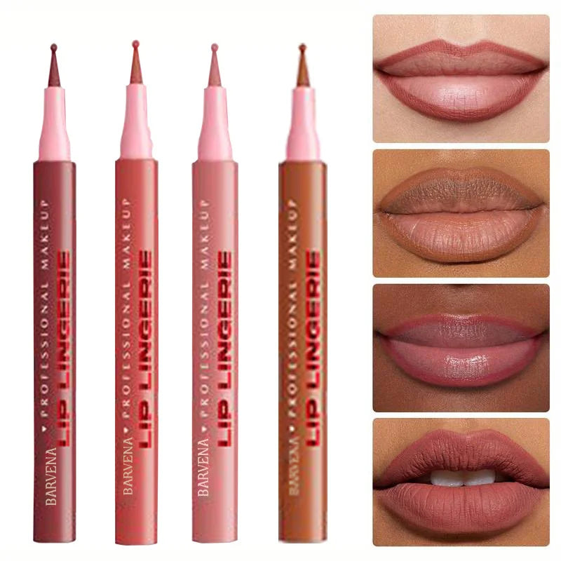 Matte Lip Liner Pencil Waterproof Smooth Application Smudge-Proof Moisturising Highly Pigmented 6 Colors Lip Contouring Makeup