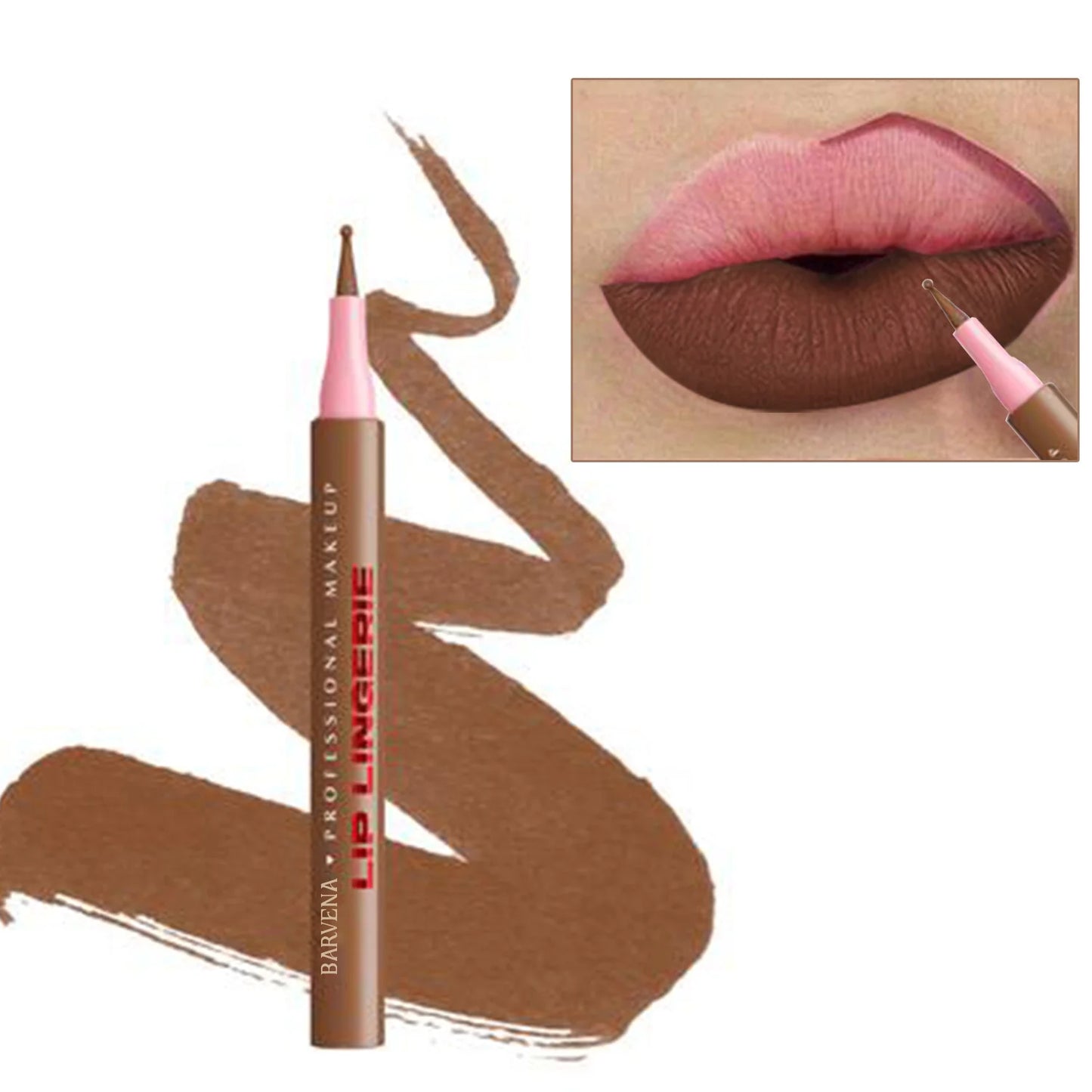 Matte Lip Liner Pencil Waterproof Smooth Application Smudge-Proof Moisturising Highly Pigmented 6 Colors Lip Contouring Makeup