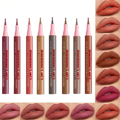 Matte Lip Liner Pencil Waterproof Smooth Application Smudge-Proof Moisturising Highly Pigmented 6 Colors Lip Contouring Makeup