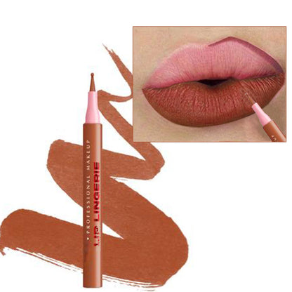 Matte Lip Liner Pencil Waterproof Smooth Application Smudge-Proof Moisturising Highly Pigmented 6 Colors Lip Contouring Makeup