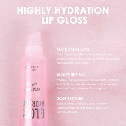 Crystal Jelly Lip Gloss Tube Lip Moisturizing Oil Shiny Lip Oil Moisturizing Women'S Lip Gloss Makeup Lip Gloss Cosmetics