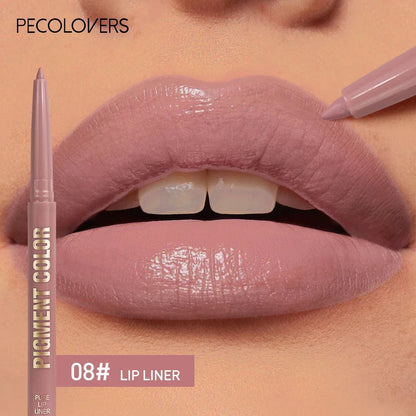 12 Color Lip Enriching Lipliner Lip Moisturizing Three-Dimensional Fitting Light Thin Silky and Clear Lip Liner