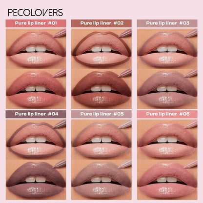 12 Color Lip Enriching Lipliner Lip Moisturizing Three-Dimensional Fitting Light Thin Silky and Clear Lip Liner