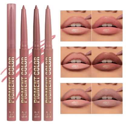 12 Color Lip Enriching Lipliner Lip Moisturizing Three-Dimensional Fitting Light Thin Silky and Clear Lip Liner